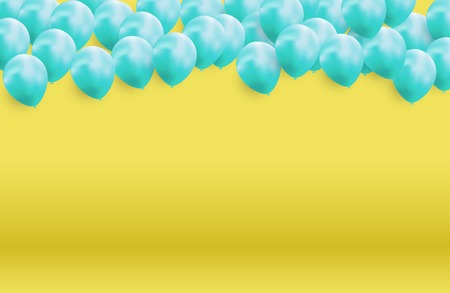 Glossy Happy Birthday Balloons Background Vector Illustrationのイラスト素材