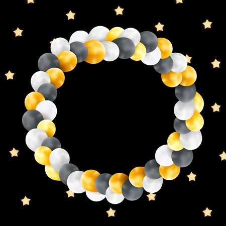 Glossy Happy Birthday Balloons Background Vector Illustrationのイラスト素材