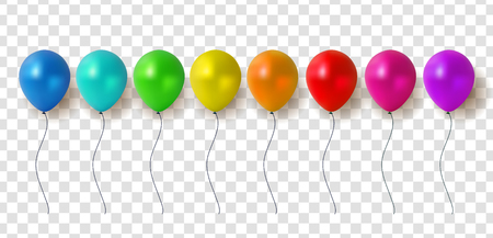 Glossy Balloons on Transparent Background Vector Illustrationのイラスト素材