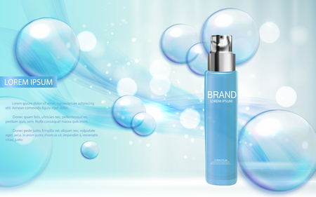 Design Cosmetics Product  Template for Ads or Magazine Background. 3D Realistic Vector Iillustrationのイラスト素材