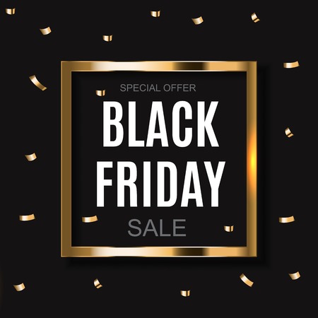Black Friday Sale Inscription Banner Design Template. Vector illustrationのイラスト素材