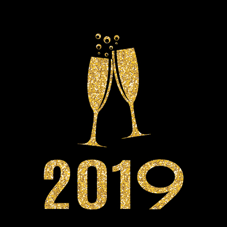 2019 Happy New Year and Marry Christmas Background. Vector Illustration. EPS10のイラスト素材