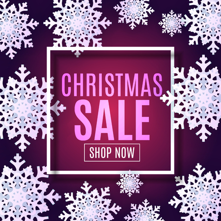 Abstract Vector Illustration Christmas Sale, Special Offer Background. Winter Hot Discount Card Template. EPS10のイラスト素材