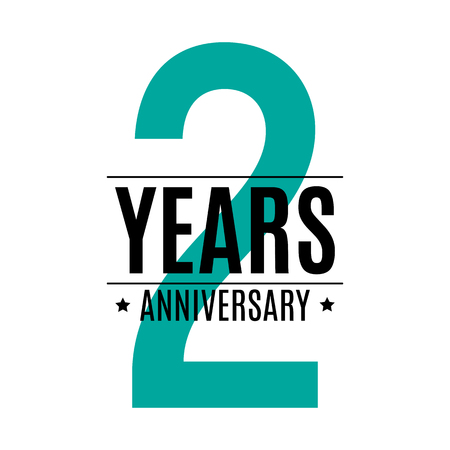 Template Logo 2 Years Anniversary Vector Illustration EPS10のイラスト素材