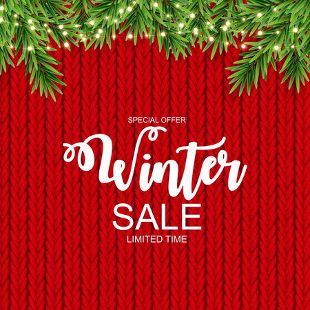 Winter Sale Background Special Offer Banner Background for Business and Advertising. Vector illustration.のイラスト素材