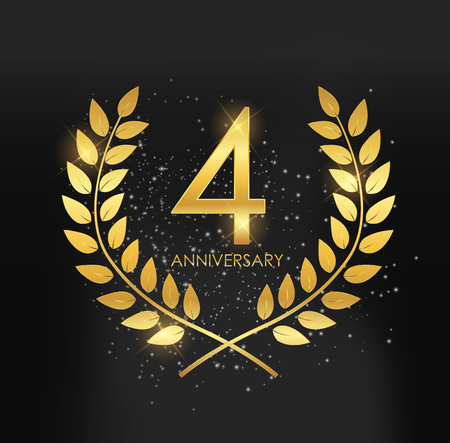 Template Logo 4 Years Anniversary Vector Illustrationのイラスト素材
