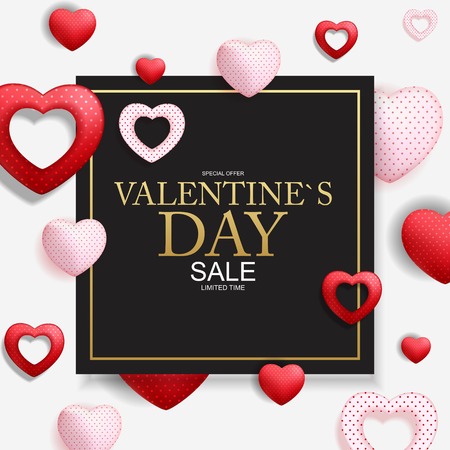 Valentines Day Sale, Discont Card. Vector Illustrationのイラスト素材
