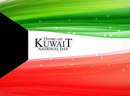 25 february  Kuwait national day  background Template design for card, banner, poster or flyer. Vector Illustrationのイラスト素材