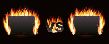 Versus Screen with Fire Vector Illustrationのイラスト素材