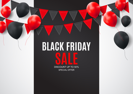Black Friday Sale Inscription Banner Design Template. Vector illustration EPS10のイラスト素材