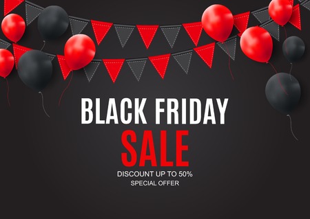 Black Friday Sale Inscription Banner Design Template. Vector illustration EPS10のイラスト素材