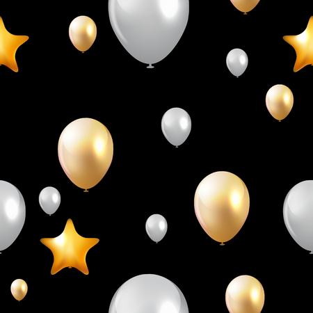 Glossy Happy Birthday Balloons Background Vector Illustration eps10のイラスト素材