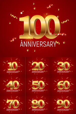 Template  Anniversary Set Vector Illustrationのイラスト素材