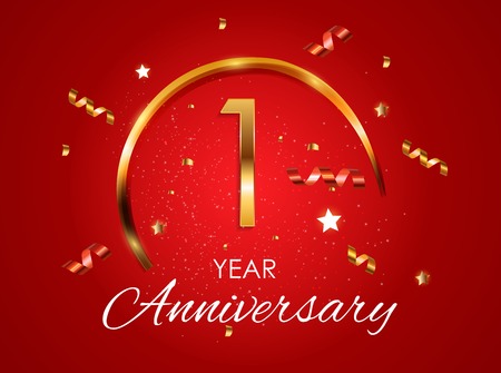 Template 1 Years Anniversary Vector Illustrationのイラスト素材