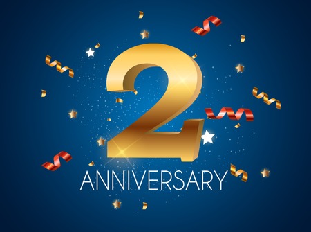 Template  2 Years Anniversary Vector Illustrationのイラスト素材