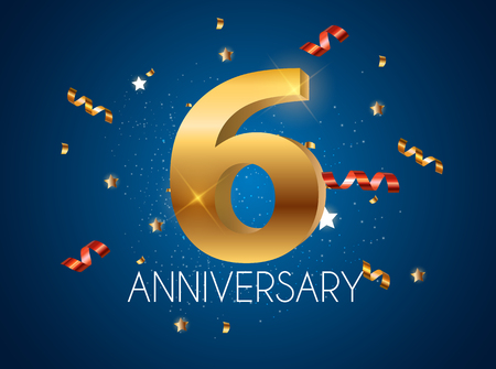 Template  6 Years Anniversary Vector Illustrationのイラスト素材