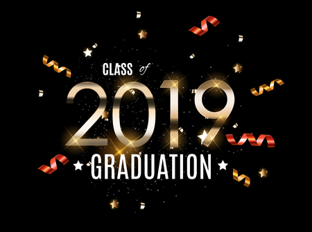 Congratulations on Graduation 2019 Class Background Vector Illustration EPS10のイラスト素材