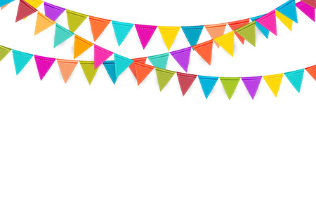 Party Background with Flags Vector Illustration.