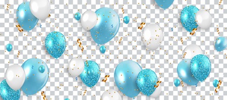 Glossy Happy Birthday Balloons Background Vector Illustration. EPS10のイラスト素材