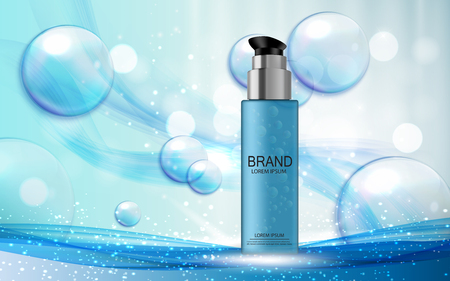 Design Cosmetics Product  Template for Ads or Magazine Background. 3D Realistic Vector Illustration.のイラスト素材