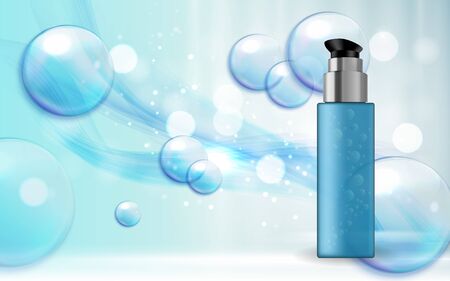Design Cosmetics Product  Template for Ads or Magazine Background. 3D Realistic Vector Iillustration.のイラスト素材