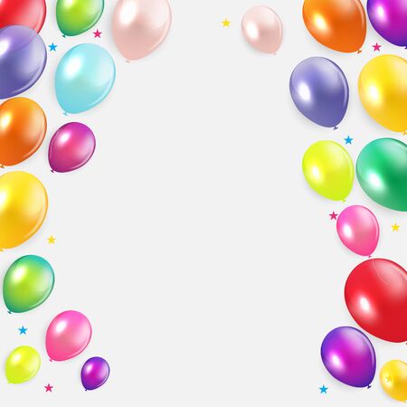 Glossy Happy Birthday Balloons Background Vector Illustration eps10のイラスト素材