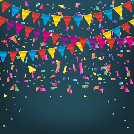 Party Background with Flags Vector Illustration. EPS 10のイラスト素材