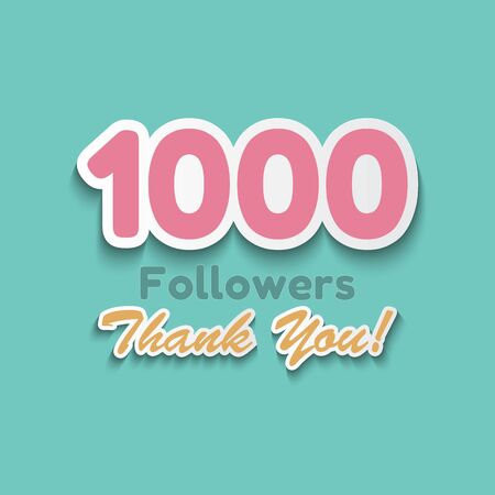 1000 Followers, Thank you Background for Social Network friends. Vector Illustration eps10
