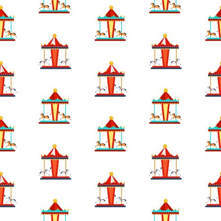Amusement park element, Carousel with horses.  vector Illustration EPS10のイラスト素材