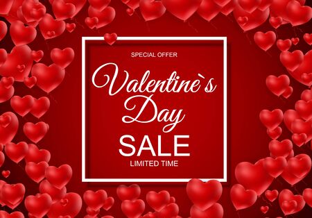 Valentines Day Sale, Discont Card. Vector Illustrationのイラスト素材