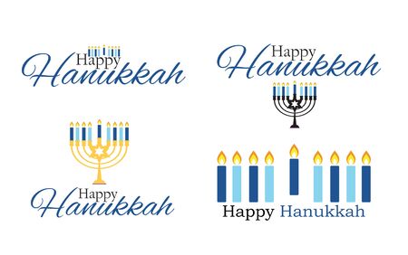 Happy Hanukkah, Jewish Holiday Background. Vector Illustration. Hanukkah is the name of the Jewish holidayのイラスト素材