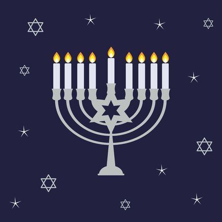 Happy Hanukkah, Jewish Holiday Background. Vector Illustration. Hanukkah is the name of the Jewish holidayのイラスト素材