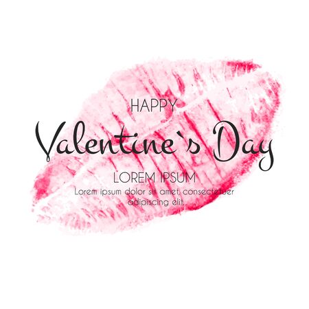 Happy Valentines Day Card Lips. Vector Illustration eps10のイラスト素材
