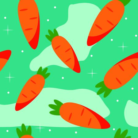 Abstract Carrot Seamless Pattern Background. Vector Illustration