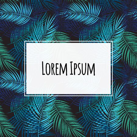 Abstract Palm Leaf Background with Frame. Vector Illustration EPS10のイラスト素材