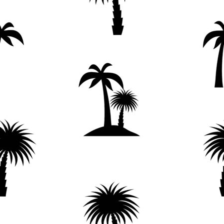 Palm Leaf Vector Seamless Pattern Background Illustrationのイラスト素材