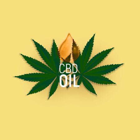CBD oil products, cannabis oil for medical and cosmetic purposes.Vector illustrationのイラスト素材