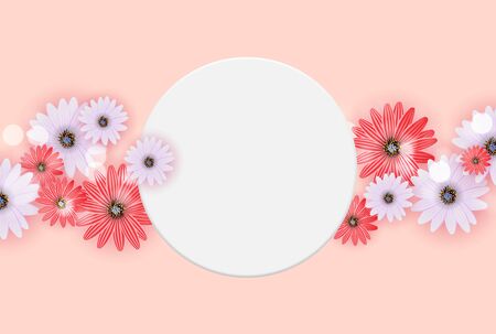 Cute Background with Frame and Flowers. Vector Illustration EPS10のイラスト素材