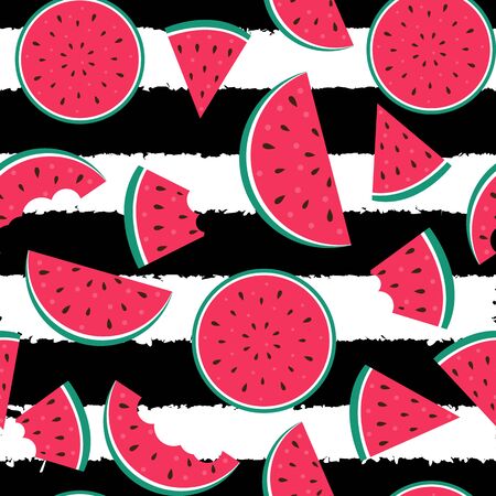 Watermelon Seamless Pattern Background. Vector Illustration EPS10のイラスト素材