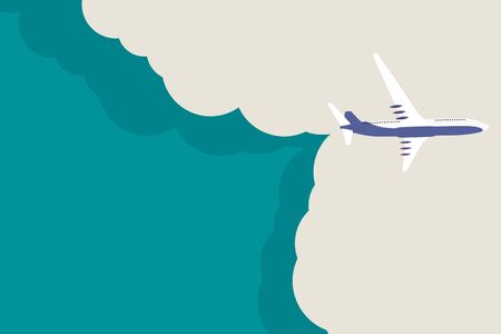 Travel background with Airplane and Sky with Cloud. Vector Illustration EPS10のイラスト素材