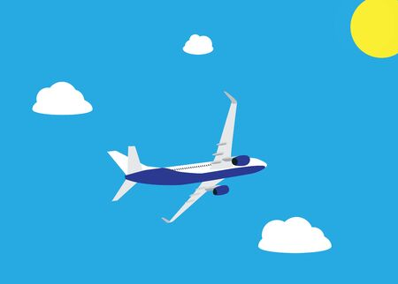 passenger plane flying isolated on white background. Vector Illustration. EPS10のイラスト素材