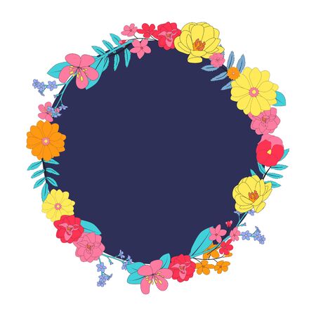 Hand drawn flower natural frame background. Vector Illustration EPS10のイラスト素材
