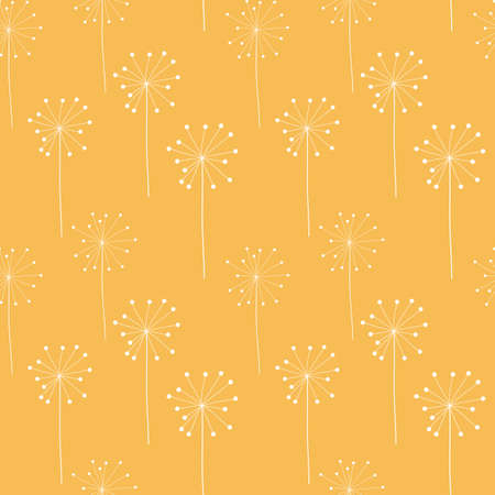 Abstract Hand Drawn Dandelion flower seamless pattern background. Vector Illustration EPS10のイラスト素材