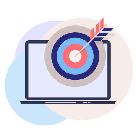 E-mail marketing Concept Flat  Background with Laptop. Vector Illustration EPS10のイラスト素材