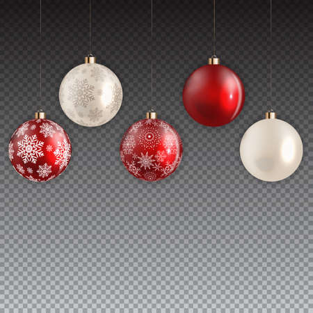 New Year and Christmas Ball on Transparent Background. Vector Illustration EPS10
のイラスト素材