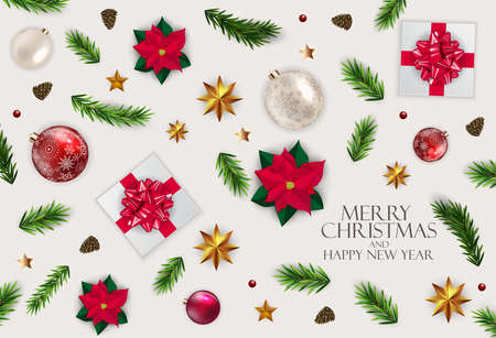 Holiday New Year and Merry Christmas Background. Vector Illustrationのイラスト素材