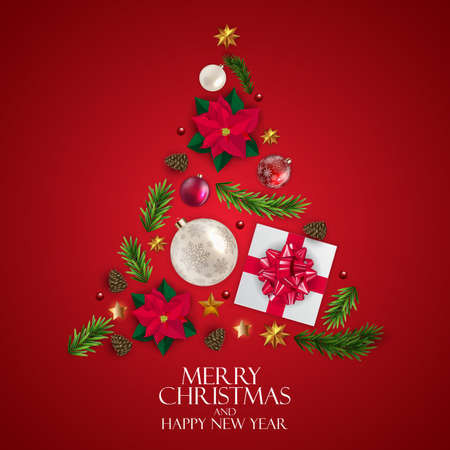 Holiday New Year and Merry Christmas Background. Vector Illustration EPS10のイラスト素材