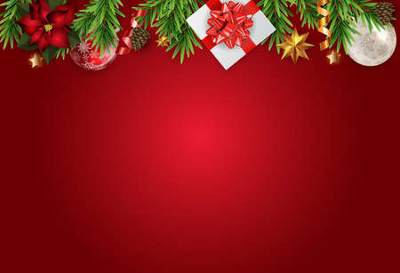 Holiday New Year and Merry Christmas Background. Vector Illustrationのイラスト素材