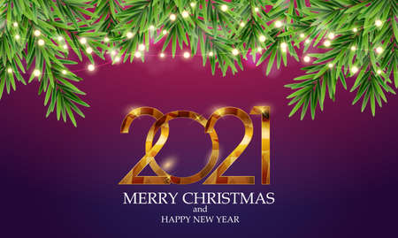 Holiday 2021 New Year and Merry Christmas Background. Vector Illustration EPS10のイラスト素材