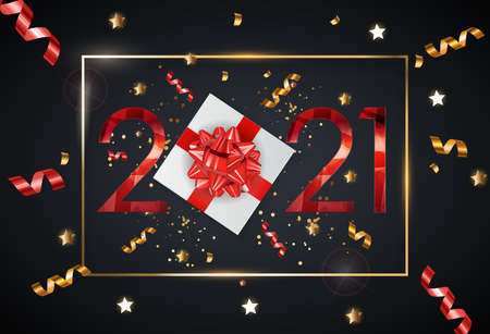 Holiday 2021 New Year and Merry Christmas Background. Vector Illustration EPS10